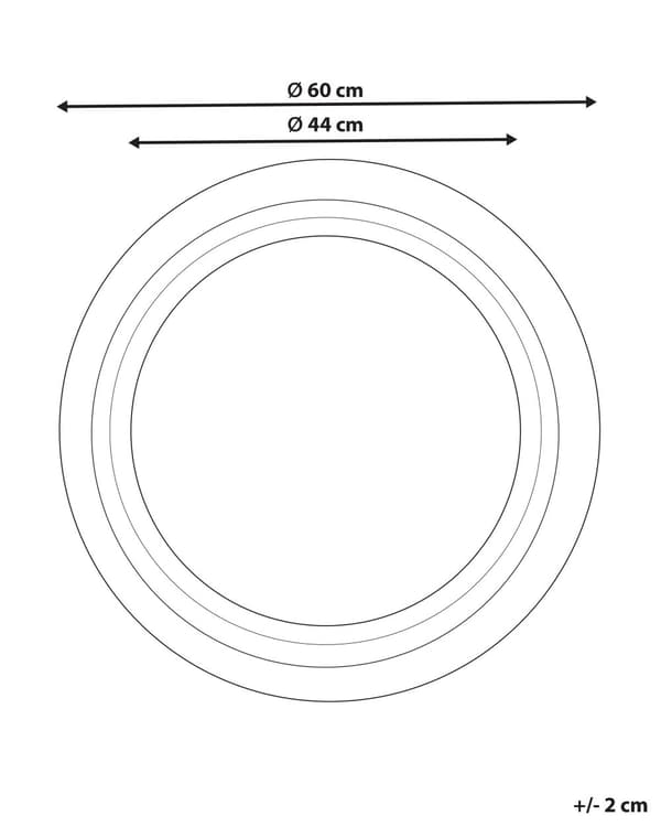 Speil Hvit MDF ø 60 cm Rund form med ramme Dekorativt Håndlaget Skandinavisk stil Veggspeil