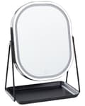 Miniatyrbild 6 av 9: Sminkspegel Silver Metall 20 x 22 cm Sminkbord LED-Spegel Modern Design Dekorativ Badrum Vardagsrum