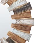 Miniatyrbild 5 av 5: Väggspegel Ljust Trä MDF ø 66 cm Rund Dekorativ Handgjord Accentstycke Skandinavisk Stil