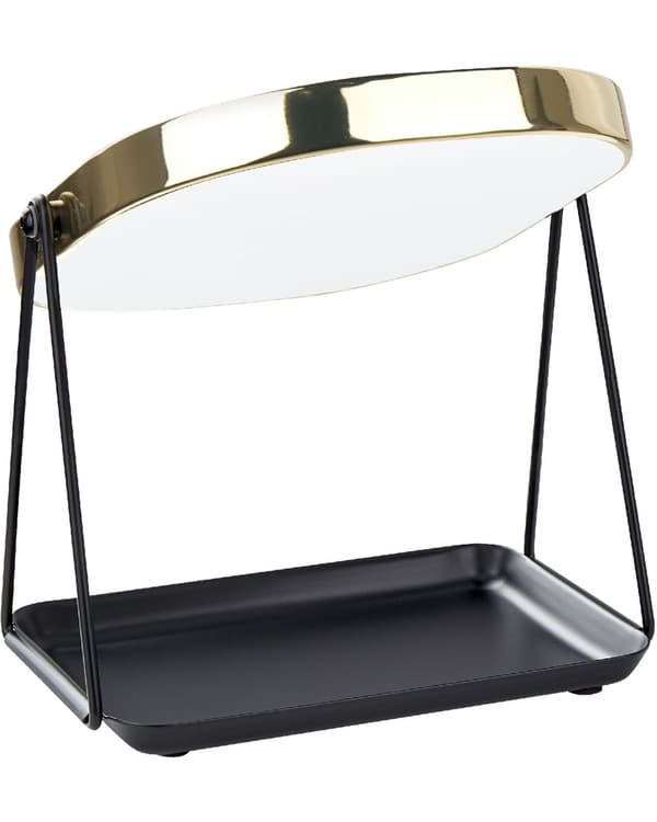 Sminkspegel Guld Metall 20 x 22 cm Sminkbord Dubbelsidig Förstoringsspegel Dekorativ Vardagsrum Badrum Sovrum