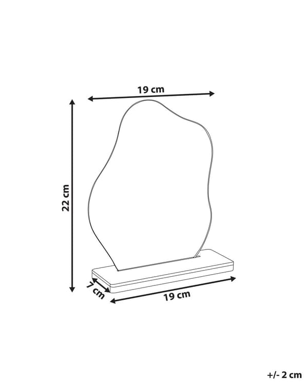 Dekorativt stående speil lys bambus tre 22 x 19 cm uregelmessig form massivt tre stativ Hjem Dekor
