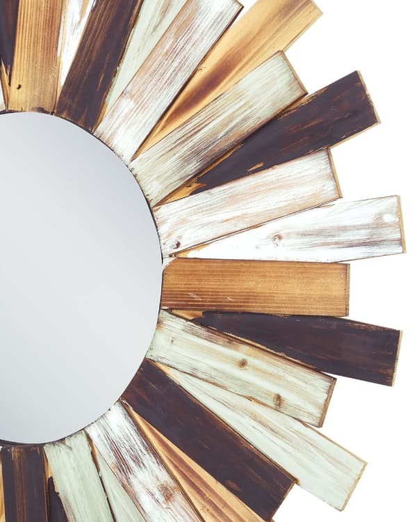 Vægspejl Flerfarvet Kinesisk Gran ø 75 Rund Dekorativ Sunburst Vægmonteret Accentstykke