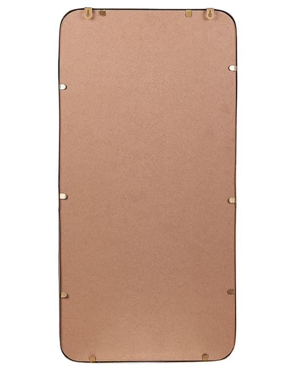 Veggspeil gull metall med oppbevaringskurv 40 x 80 cm