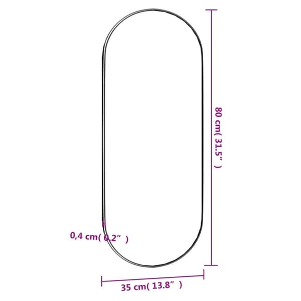 vidaXL Väggspegel 35x80 cm glas oval
