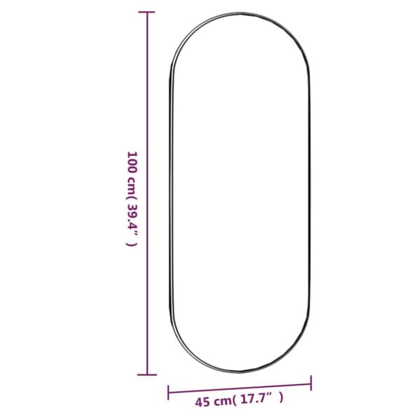 vidaXL Veggspeil 45x100 cm glass oval
