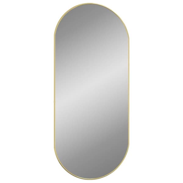 vidaXL Veggspeil gull 100x45 cm oval