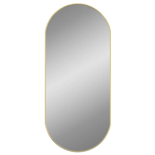 vidaXL Veggspeil gull 100x45 cm oval
