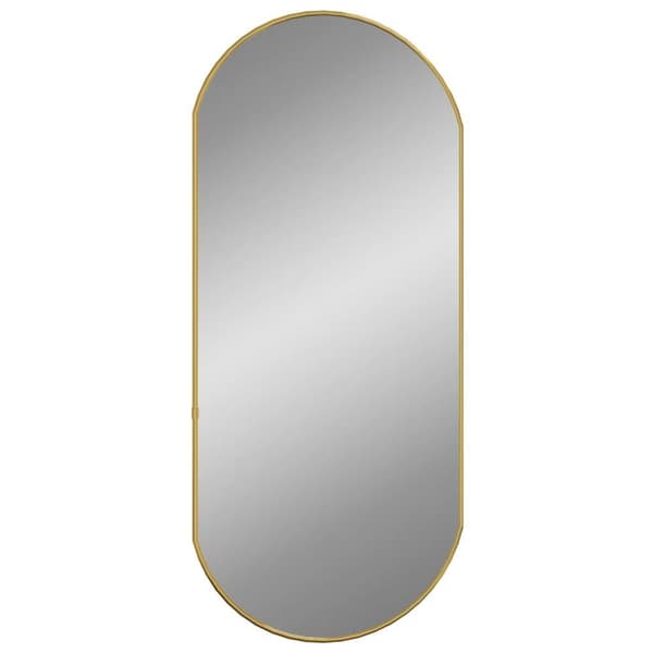 vidaXL vægspejl 80x35 cm oval guldfarvet