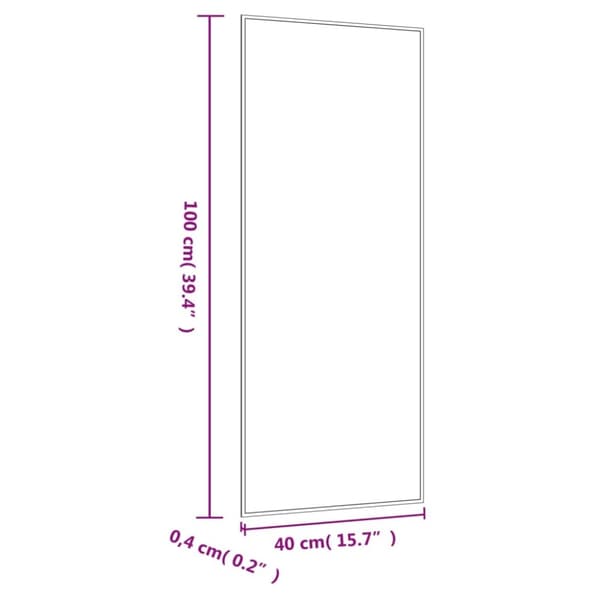 vidaXL vægspejl 40x100 cm rektangulær glas