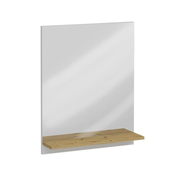 FMD væghængt spejl med hylde 54,5x13,5x67,5 cm egetræ
