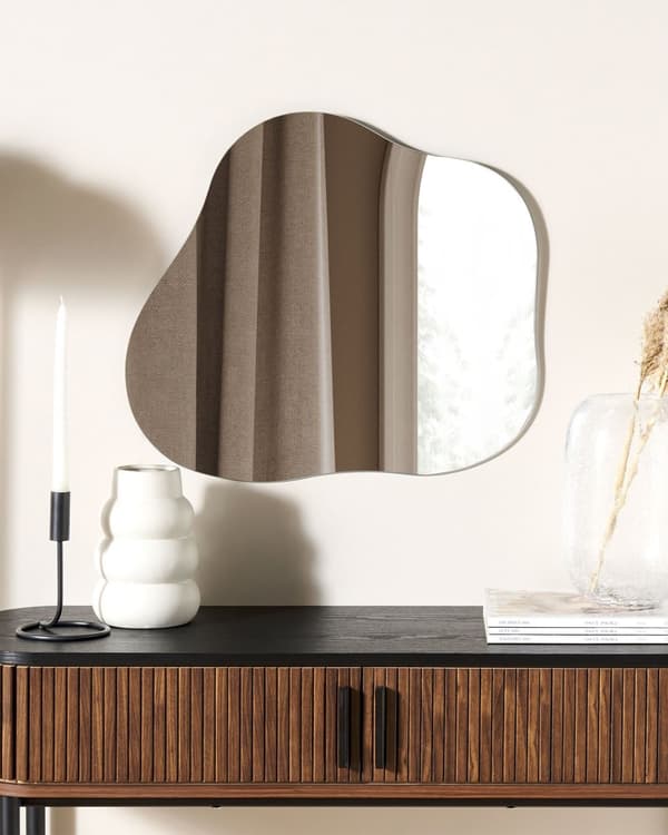 Vægspejl Sølvglas 50 x 55 cm Oval dekorativt vægmonteret accentstykke