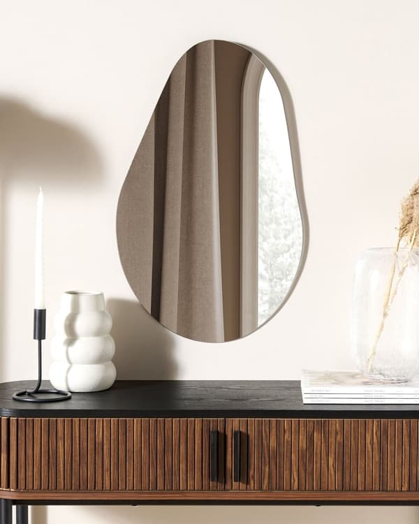 Vægspejl Sølvglas 40 x 65 cm Oval dekorativt vægmonteret accentstykke