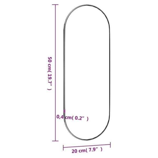 vidaXL Veggspeil 20x50 cm glass oval