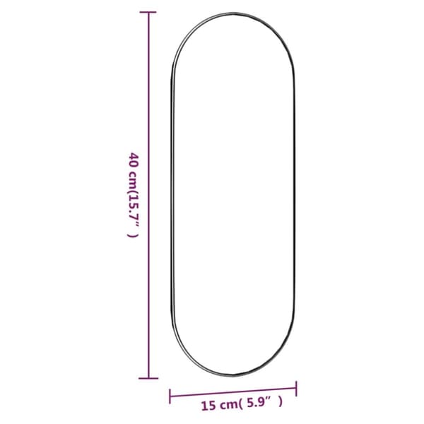 vidaXL Väggspegel 15x40 cm glas oval