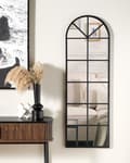 Miniatyrbilde 2 av 5: Speil Svart Metall Glass 40 x 120 cm Vindusformet Metallramme Industriell stil Moderne Dekorativt Veggspeil