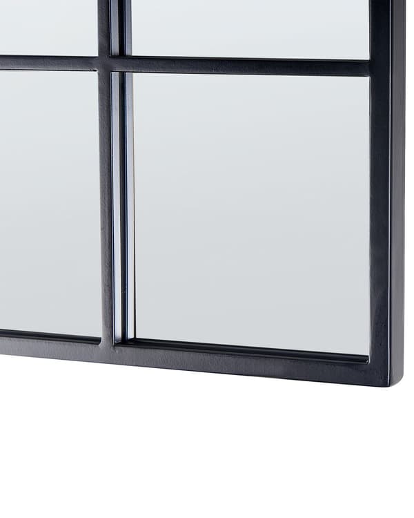 Speil Svart Metall Glass 78 x 78 cm Vindusformet Metallramme Industriell stil Moderne Dekorativt Veggspeil