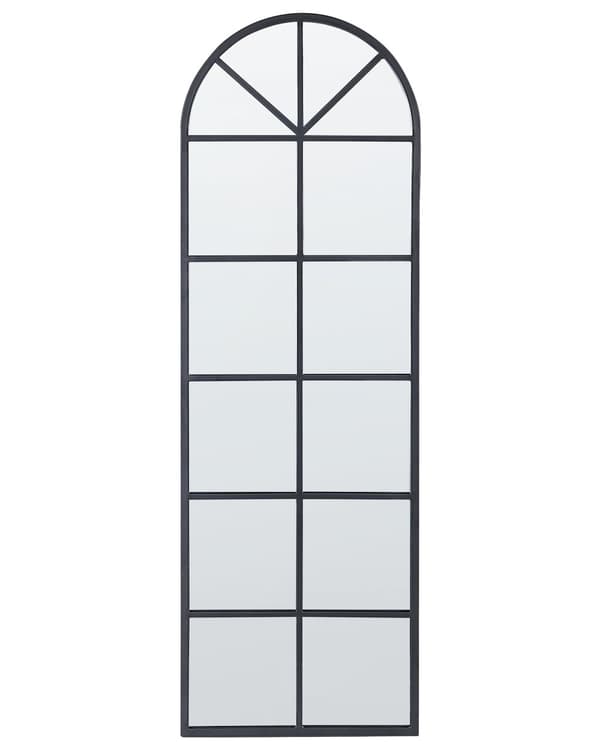 Väggmonterad Spegel Svart Metall Glas 40 x 120 cm Fönsterformad Fyrkantig Metallram Industriell Modern