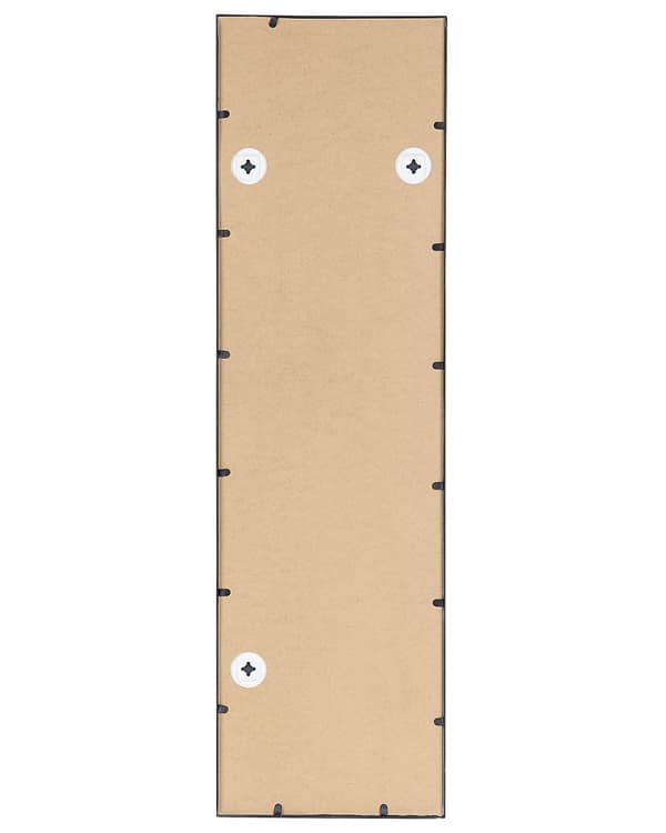 Väggmonterad Spegel Svart Metall Glas 38 x 132 cm Fönsterformad Rektangulär Metallram Industriell Modern