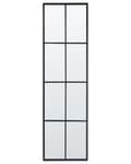 Miniatyrbild 1 av 5: Väggmonterad Spegel Svart Metall Glas 38 x 132 cm Fönsterformad Rektangulär Metallram Industriell Modern