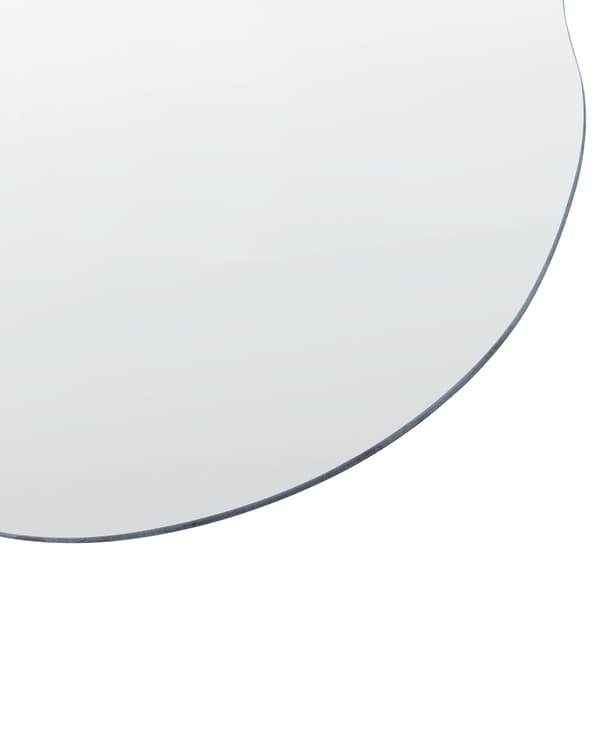 Väggspegel Silver Glas 50 x 55 cm Oval Dekorativ Väggmonterad Accent
