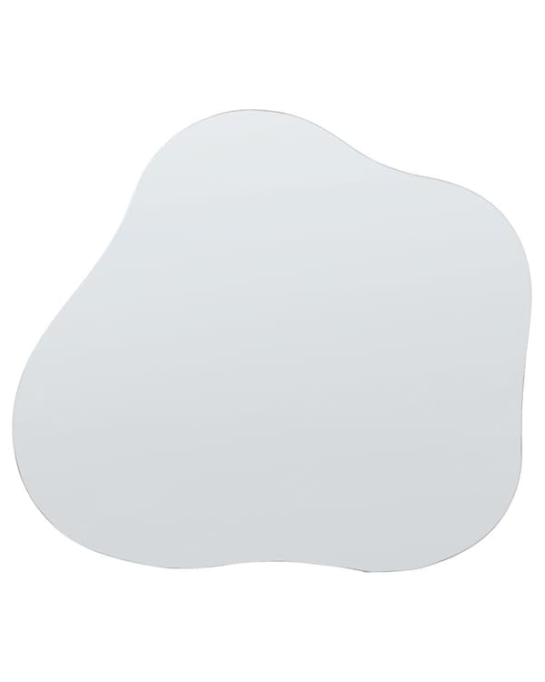 Väggspegel Silver Glas 50 x 55 cm Oval Dekorativ Väggmonterad Accent