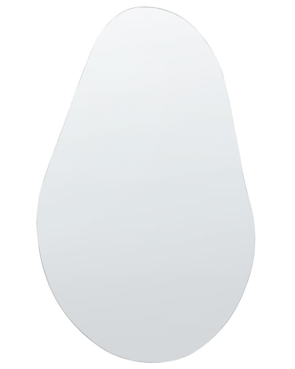 Väggspegel Silver Glas 40 x 65 cm Oval Dekorativ Väggmonterad Accent