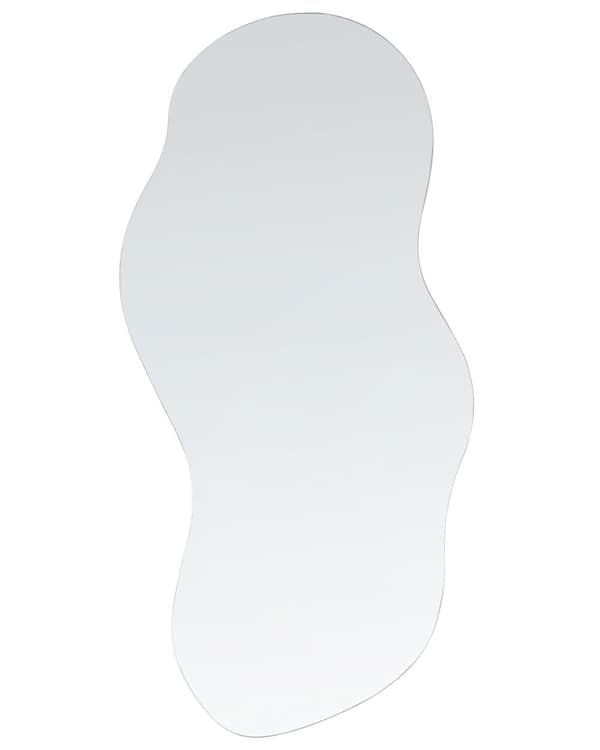 Väggspegel Silver Glas 33 x 80 cm Oval Dekorativ Väggmonterad Accent