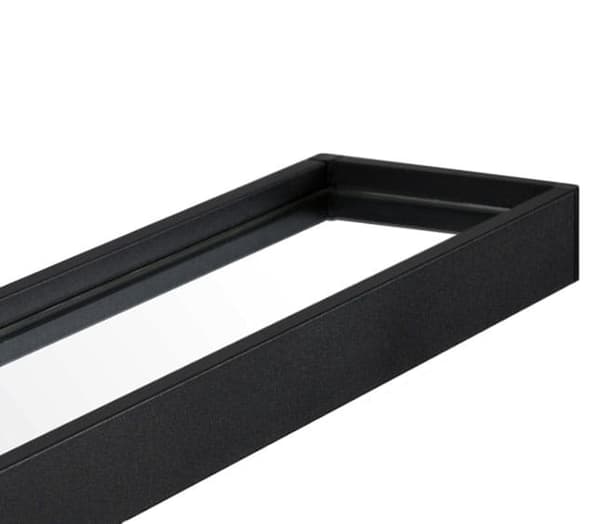 Sort spejl med hylde, 80 cm