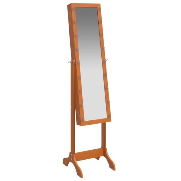 vidaXL fritstående spejl med LED 34x37x146 cm hvid