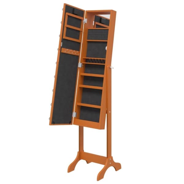 vidaXL fritstående spejl med LED 34x37x146 cm hvid