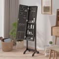 Miniatyrbillede 3 af 9: vidaXL fritstående spejl 34x37x146 cm sort