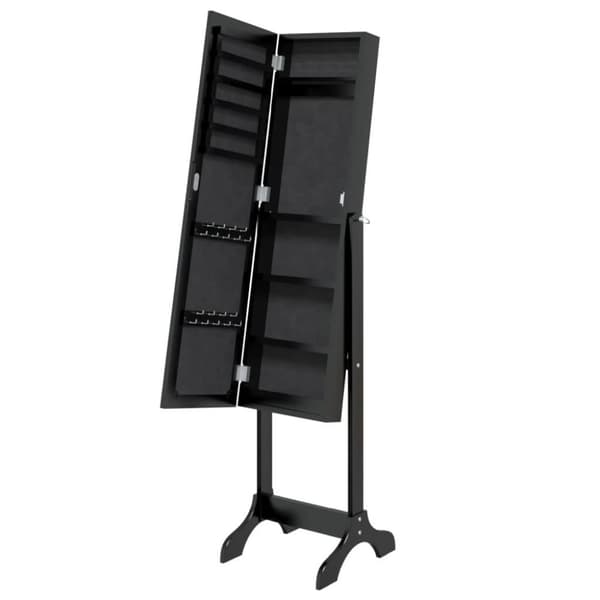 vidaXL fritstående spejl 34x37x146 cm sort