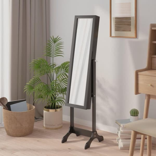 vidaXL fritstående spejl 34x37x146 cm sort