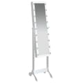 Miniatyrbild 8 av 11: vidaXL Fristående spegel med LED vit 34x37x146 cm