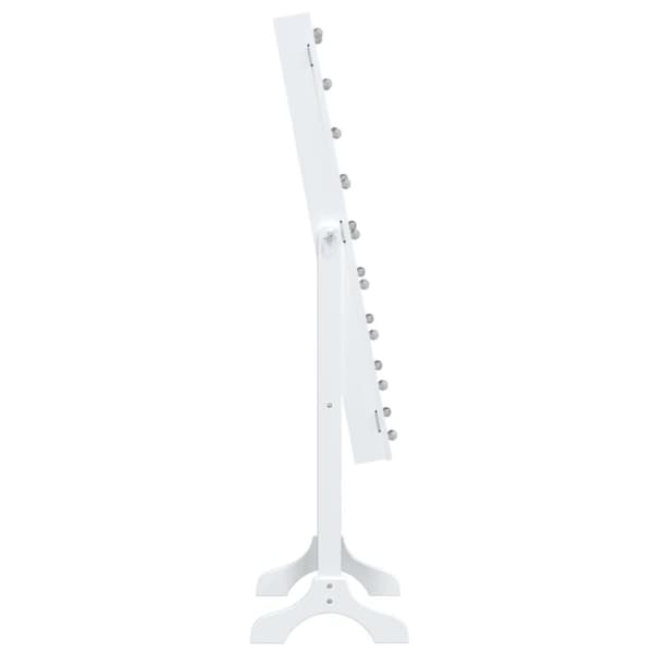 vidaXL Fristående spegel med LED vit 34x37x146 cm