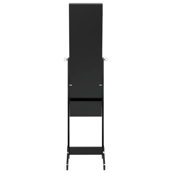 vidaXL Fristående spegel med LED svart 34x37x146 cm