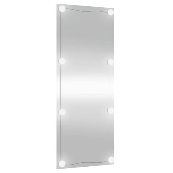 vidaXL Väggspegel med LED-belysning 40x100 cm glas rektangulär