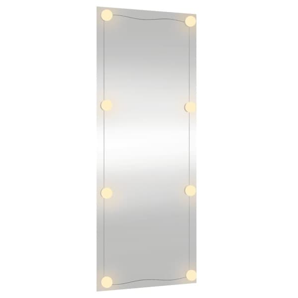 vidaXL Väggspegel med LED-belysning 40x100 cm glas rektangulär