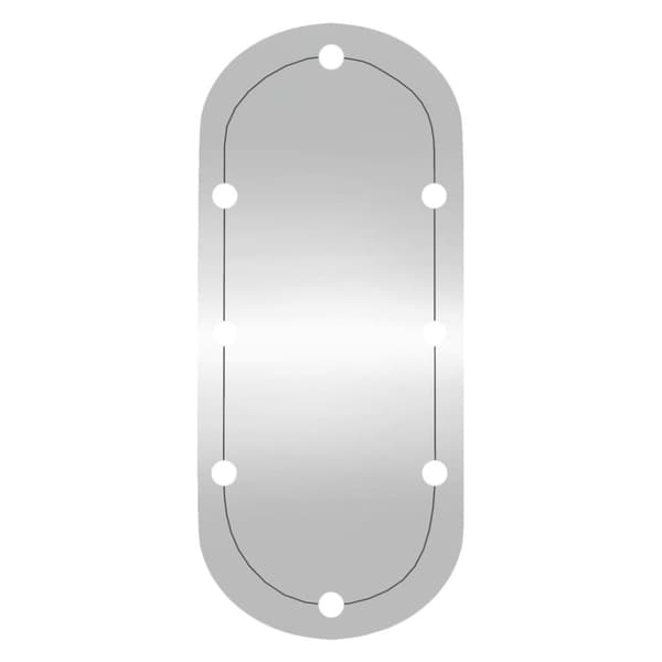 vidaXL Väggspegel med LED-belysning 40x90 cm glas oval