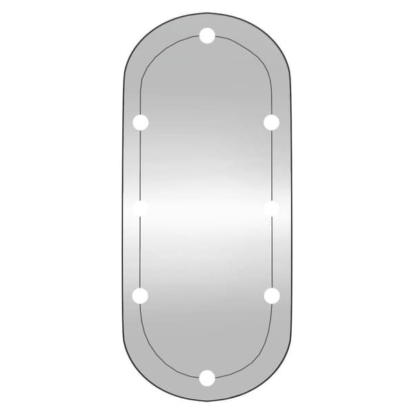 vidaXL Veggspeil med LED-lys 45x100 cm glass oval