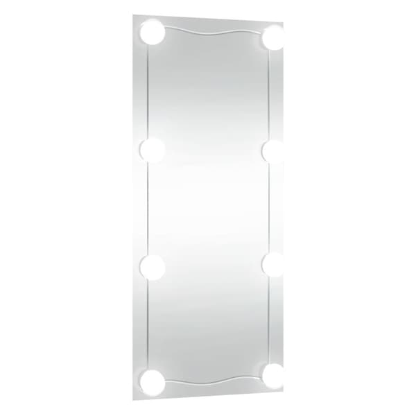 vidaXL vægspejl med LED-lys 30x80 cm rektangel glas