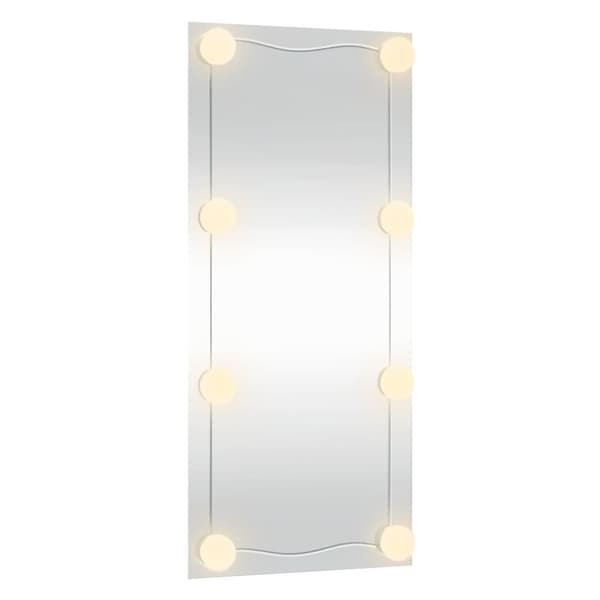 vidaXL vægspejl med LED-lys 30x80 cm rektangel glas