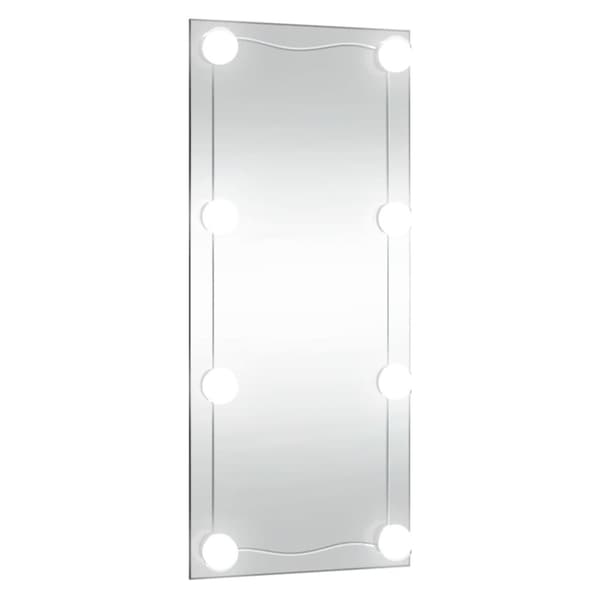 vidaXL vægspejl med LED-lys 30x80 cm rektangel glas