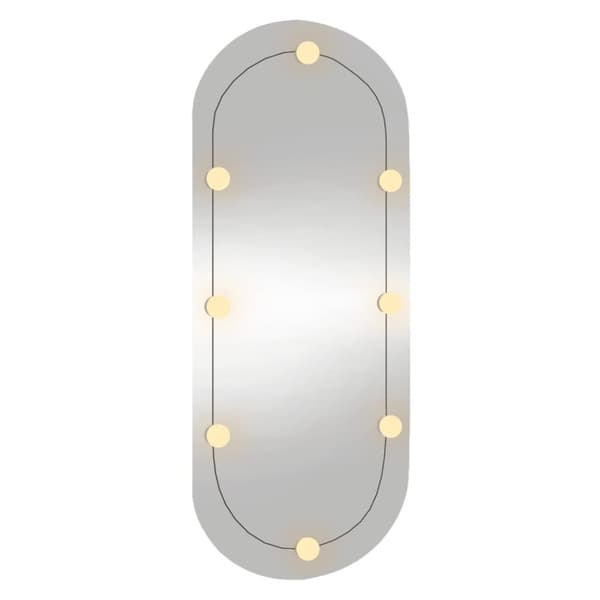 vidaXL vægspejl med LED-lys 40x90 cm oval glas