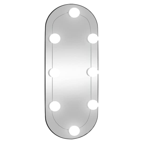 vidaXL vægspejl med LED-lys 25x60 cm oval glas