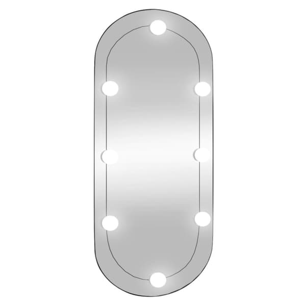 vidaXL vægspejl med LED-lys 35x80 cm oval glas