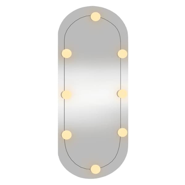 vidaXL vægspejl med LED-lys 35x80 cm oval glas