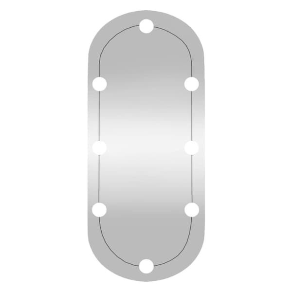 vidaXL vægspejl med LED-lys 35x80 cm oval glas