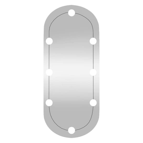 vidaXL Väggspegel med LED-belysning 30x70 cm glas oval