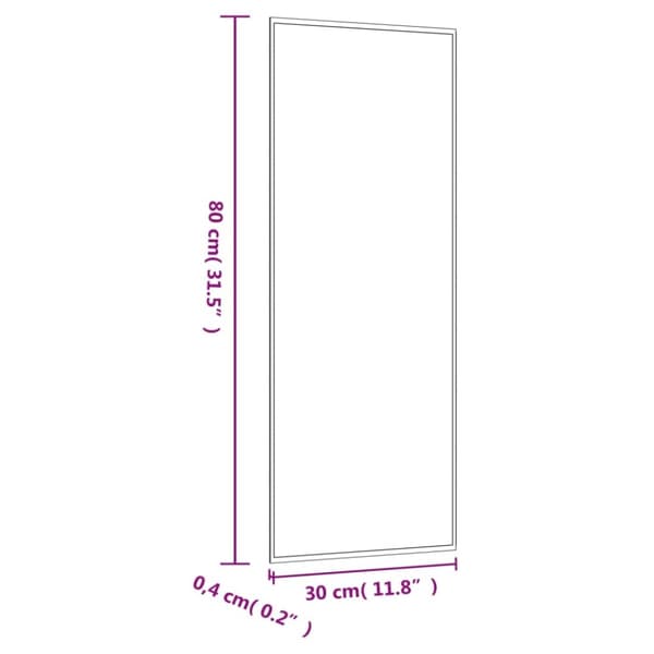 vidaXL vægspejl 30x80 cm rektangulær glas